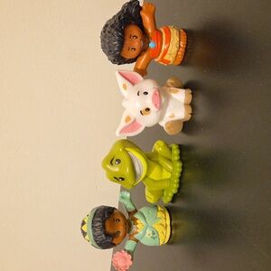 Little People Disney Princess Tiana Moana Pua Frog Prince Figurines